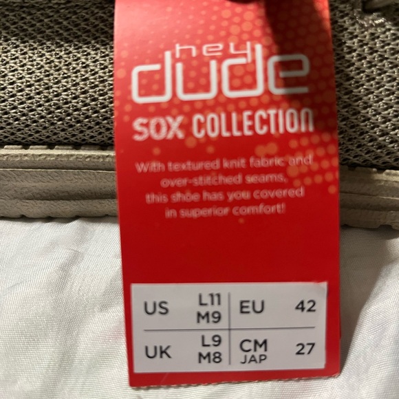 Men’s Hey Dude Wally Sox Slip On Casuals Beige Brand New with Box. - Picture 7 of 12